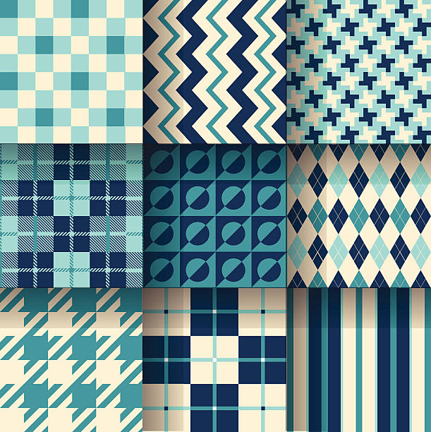 Set of seamless backgrounds with pattern striped, chess, checkered. Vector illustration. Pattern Swatches made with Global Colors - quick, simple editing of color. golf patterns stock illustrations