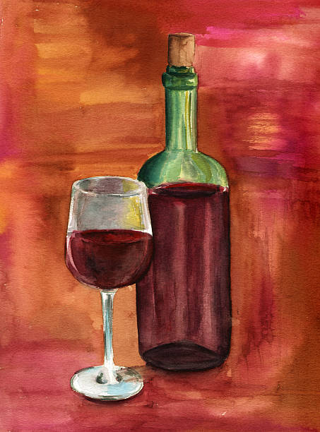 istock Bottle and glass of red wine in artistic background 467181862