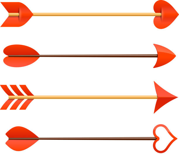 Cupid's arrows Vector illustration with transparent effect. Eps10. cupid stock illustrations