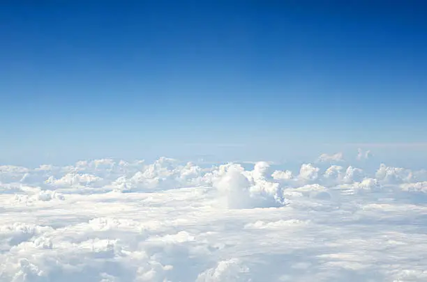 Clouds, a view from airplane window.