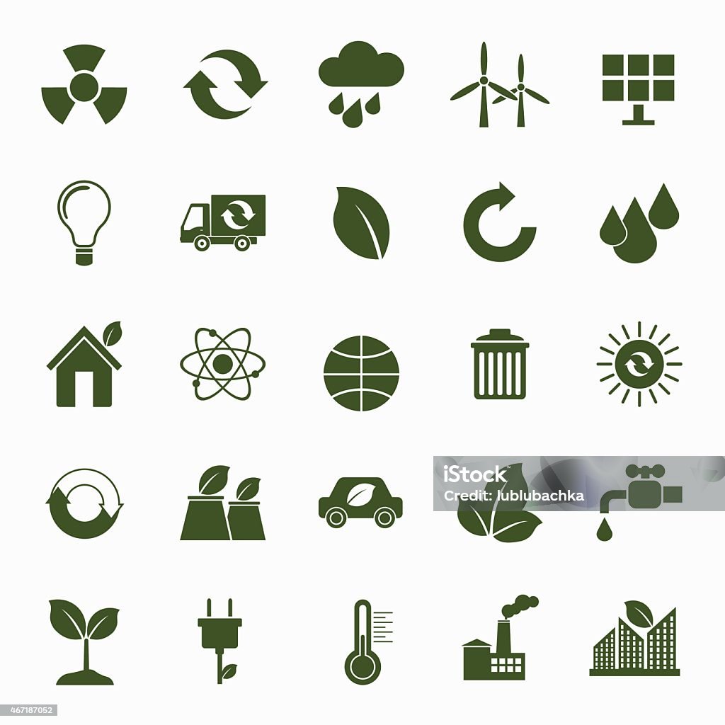 Ecology, environment, green energy and pollution icons set Ecology flat material design concept with ecology, environment, green energy and pollution icons set 2015 stock vector