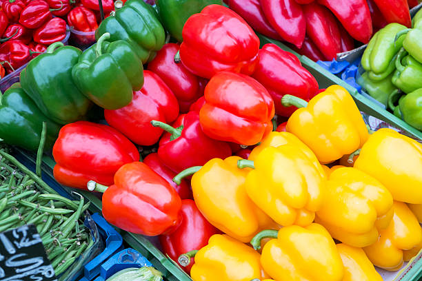 istock Fresh peppers on farmers market 467192206