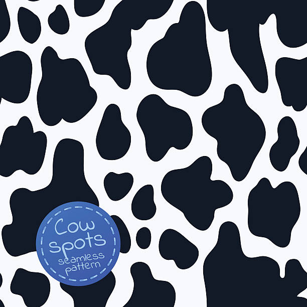 illustrazioni stock, clip art, cartoni animati e icone di tendenza di seamless pattern con spot di vacca - cute cow vector animal