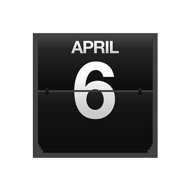 Counter calendar april 6. Illustration with a counter calendar april 6. day 6 stock pictures, royalty-free photos & images