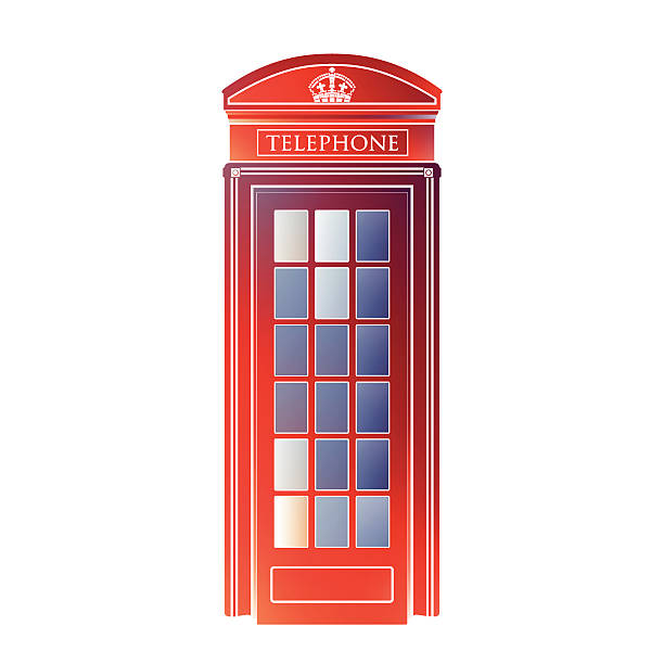 лондон символ-телефон box»-современный дизайн - telephone booth telephone illustration and painting pay phone stock illustrations