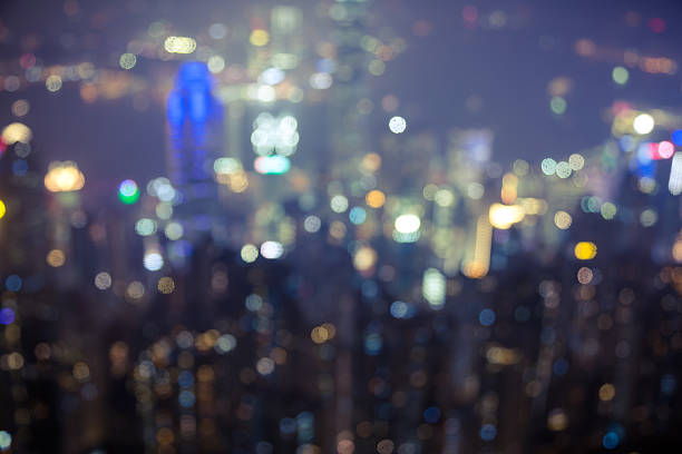 istock Blurred defocused background Hong Kong city view from peak 467197626