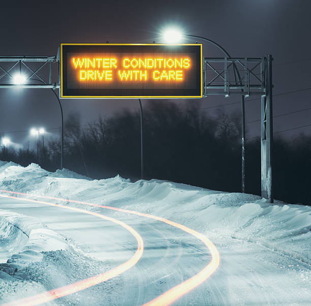 drive with care - ice sign bildbanksfoton och bilder