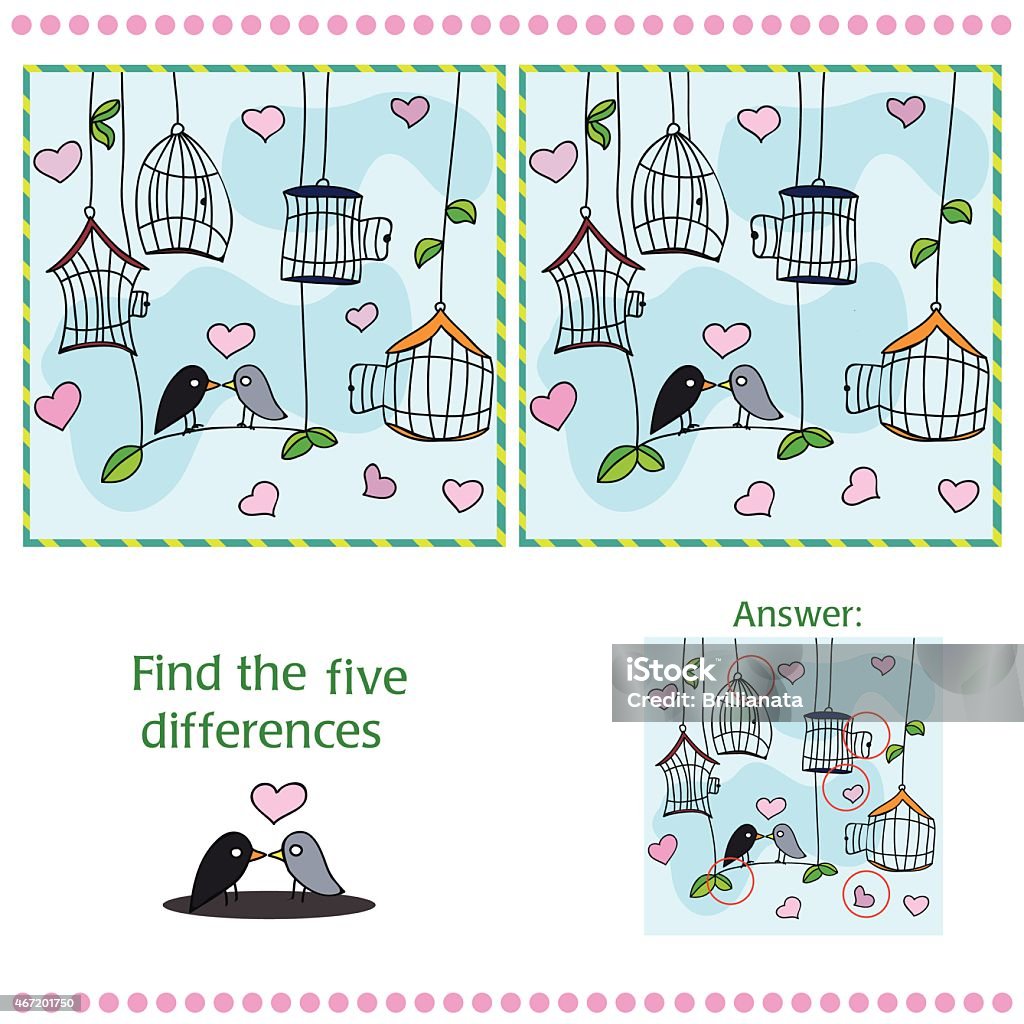 Differences Find Differences Between The Two Images Stock Illustration - Download ...