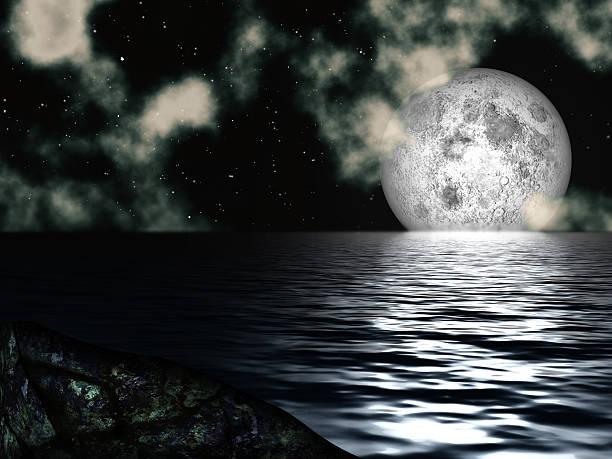 istock Night Sky Moon over the Sea 467203527