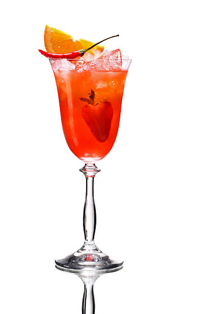 istock Red strawberry cocktail in a champagne flute 467204447