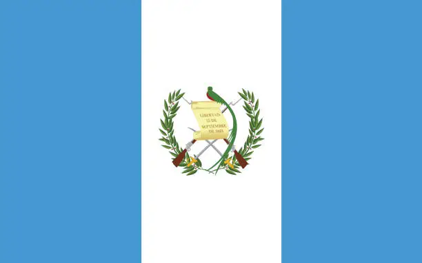 Vector illustration of Flag of Guatemala. Vector.