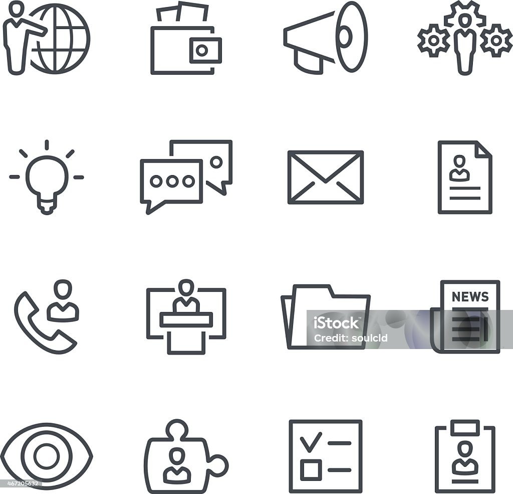 Many types of vector icons of human resources Human resources vector icon set. Thin line icons. 2015 stock vector