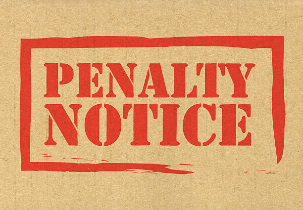 Penalty notice stock photo
