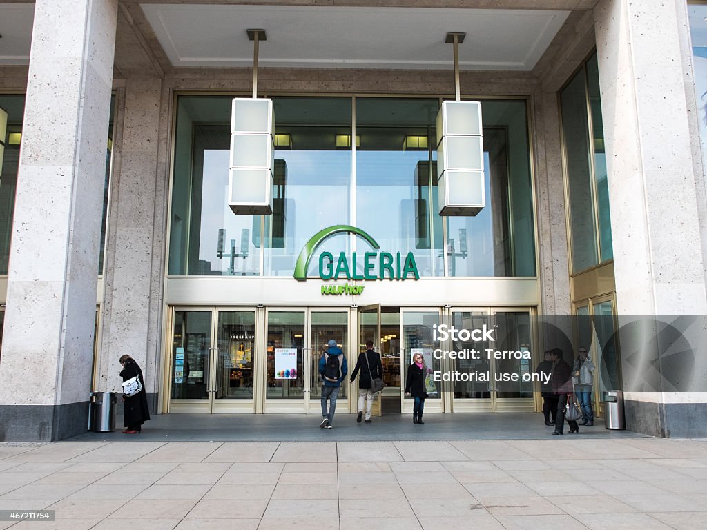 Galeria Kaufhof at Alexanderplatz in Berlin Berlin, Germany - March 16, 2015: Galeria Kaufhof at Alexanderplatz in Berlin. The Galeria Kaufhof GmbH is one of Europe's leading department store operator and part of Metro AG . Galeria Kaufhof Stock Photo