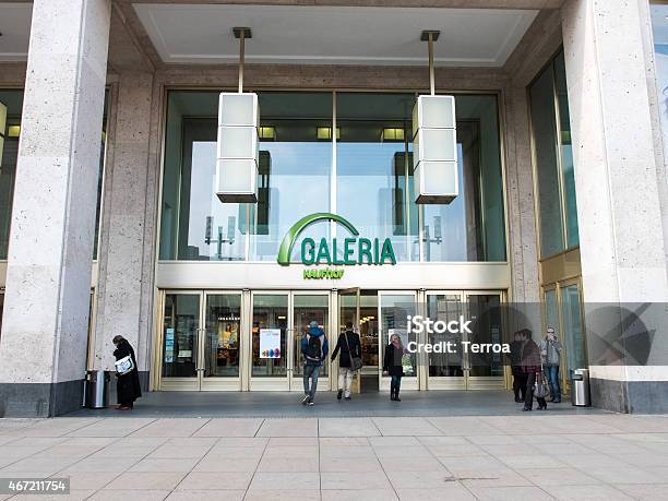 Galeria Kaufhof At Alexanderplatz In Berlin Stock Photo - Download Image Now - Galeria Kaufhof, 2015, Advertisement