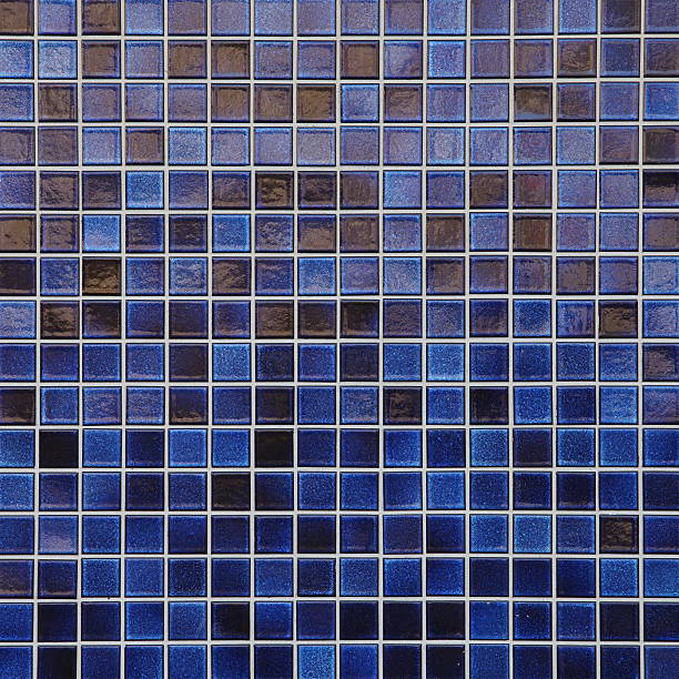 istock Blue mosaic tile wall seamless background and texture 467211916