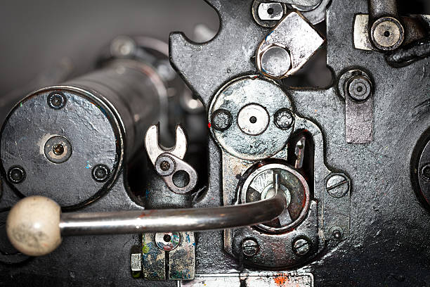 Detail of an old Heidelberg printing press. Still in use nowadays for special designed printing materials.
