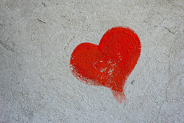 multicolour heart on a wall
