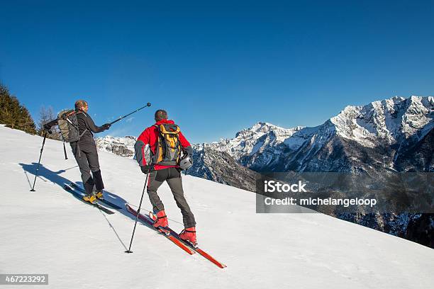 Hiking Ski Trails Stock Photo - Download Image Now - 2015, Activity, Adult
