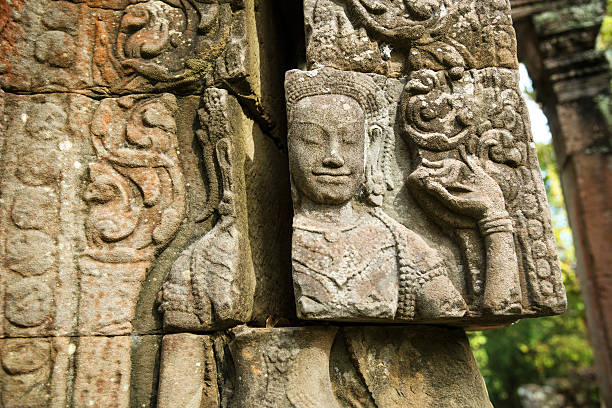 grafika-angkor wat, kambodża - bayon phrom zdjęcia i obrazy z banku zdjęć