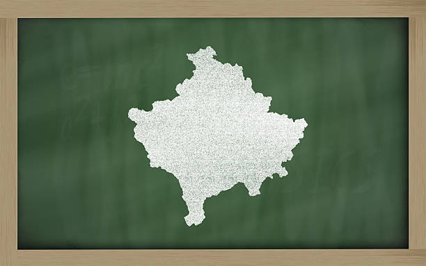 istock outline map of kosovo on blackboard 467223550