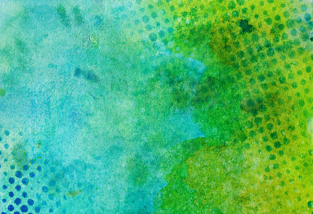 istock Colorful green and blue watercolor background 467223800