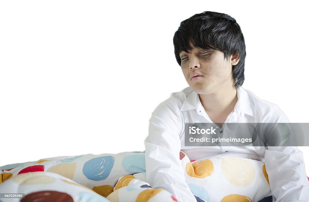 Tired man waking up in the morning Tired man waking up in the morning . 20-24 Years Stock Photo