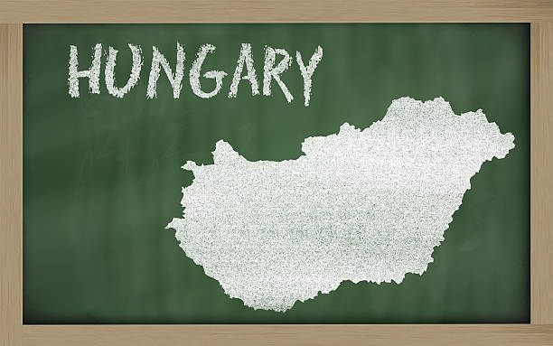 istock outline map of hungary on blackboard 467224366