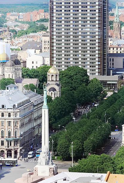 istock Bird's eye view of Freedom monument (Milda), Riga - Latvia 467224485