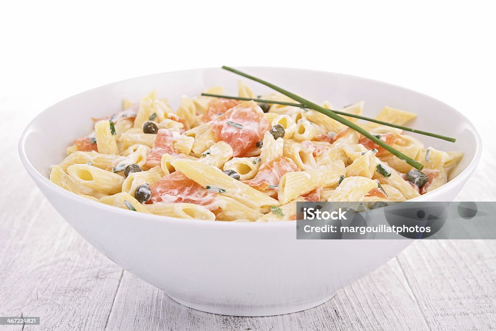 pasta with salmon Salmon - Seafood Stock Photo