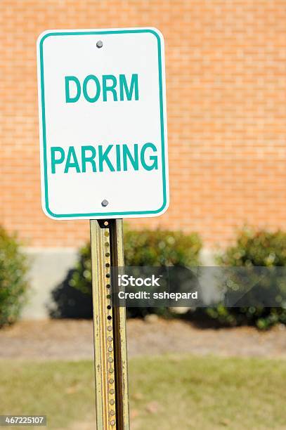 Dorm Parking Sign Stock Photo - Download Image Now - Campus, College Dorm, Education