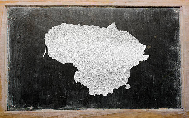 istock outline map of lithuania on blackboard 467225212
