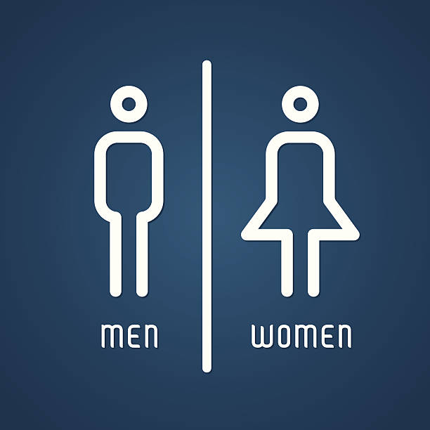 Restroom male and female sign vector art illustration