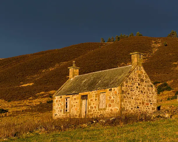 This is an old Croft in Rothes Glen, Moray, Scotland, United Kingdom. A But and Ben is the old name for the croft visited by the Comic Book family, The Broons.
