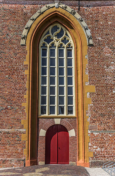 istock Red church door 467226227