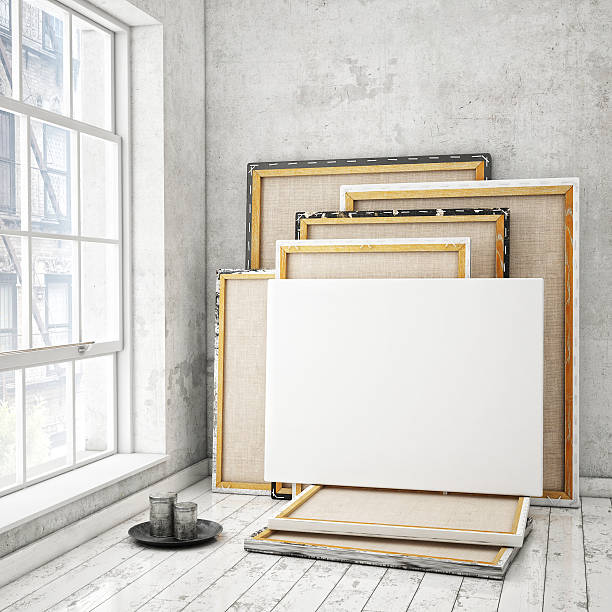 Mock up poster in a vintage loft interior background