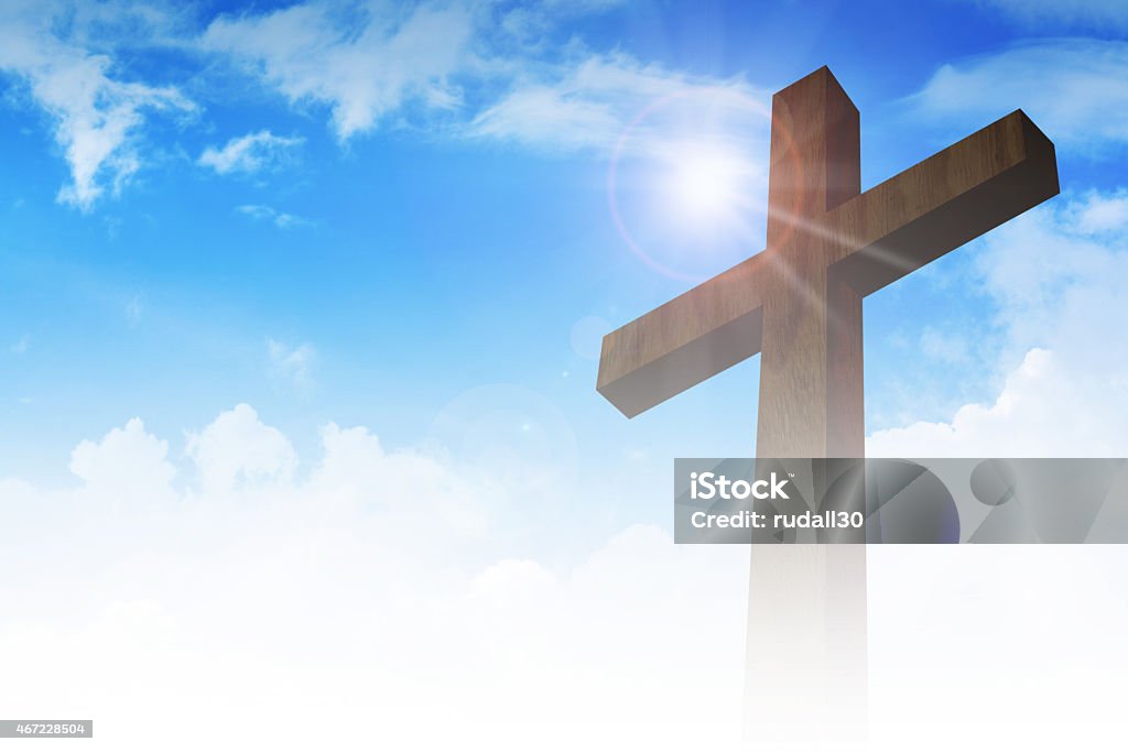 Cross A cross on clouds background Religious Cross Stock Photo