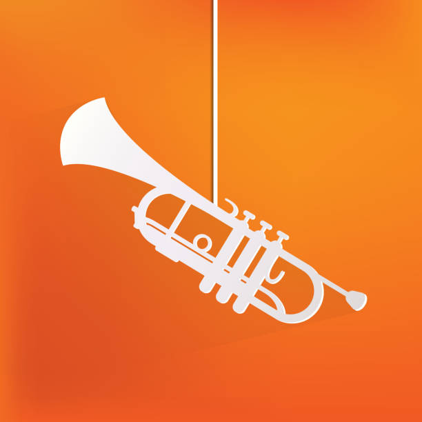 illustrations, cliparts, dessins animés et icônes de icônes d'instruments de musique vent - trumpet jazz bugle brass instrument