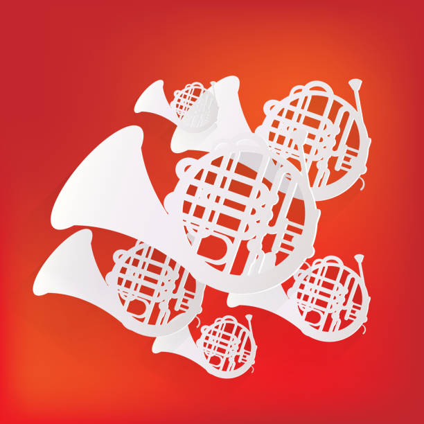 illustrations, cliparts, dessins animés et icônes de icônes d'instruments de musique vent - trumpet jazz bugle brass instrument