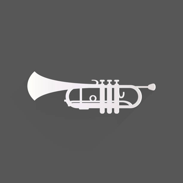 ikony muzyka instrumenty dęte - trumpet musical instrument brass band classical music stock illustrations