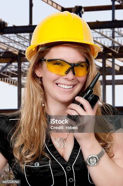 Female Construction Worker Stock Photo - Download Image Now - 2015, Adult, Architect