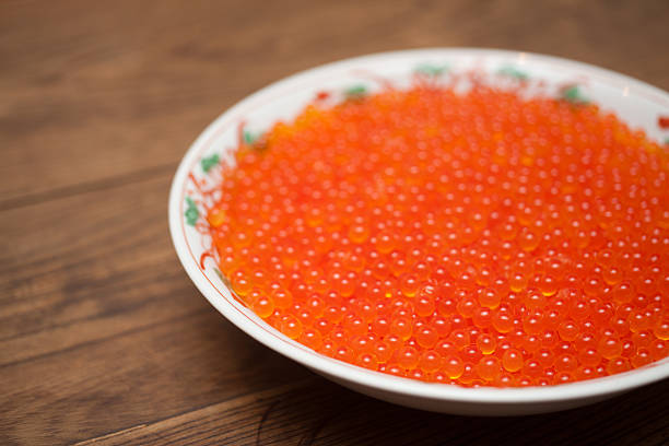 istock Fresh Japanese salmon roe in aceramic plate 467229629