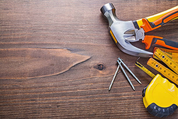istock copyspace image claw hammer nails tapeline wooden meter nippers 467231356
