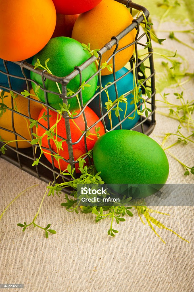 Beautiful decorative easter eggs Beautiful decorative easter eggs in metal can 2015 Stock Photo