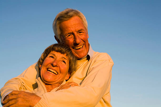 istock Senior couple embracing 467233004