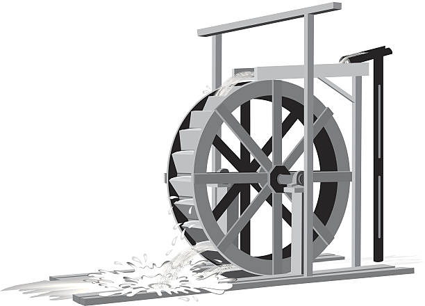 водяное колесо - water wheel stock illustrations