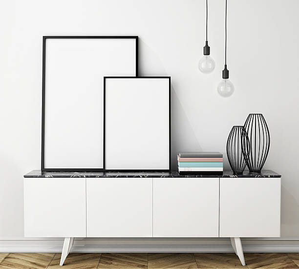 istock mock up poster frame on chest of drawers, interior 467236000