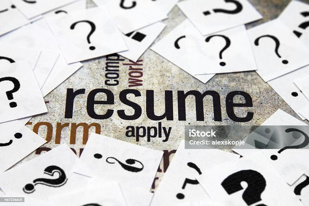 Resume and question mark Adult Stock Photo