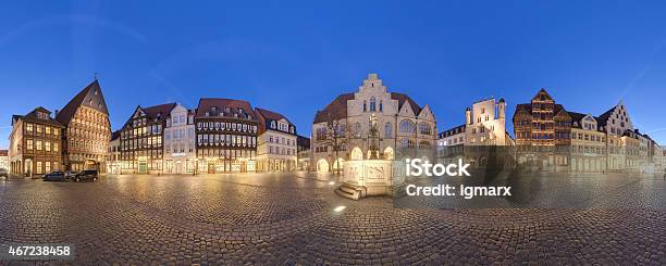 Historic Market Place In The Old City Of Hildesheim Germany Stock Photo - Download Image Now