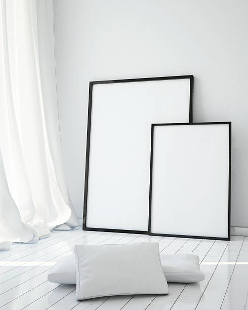 istock mock up poster frames in white scandinavian interior, background 467238490